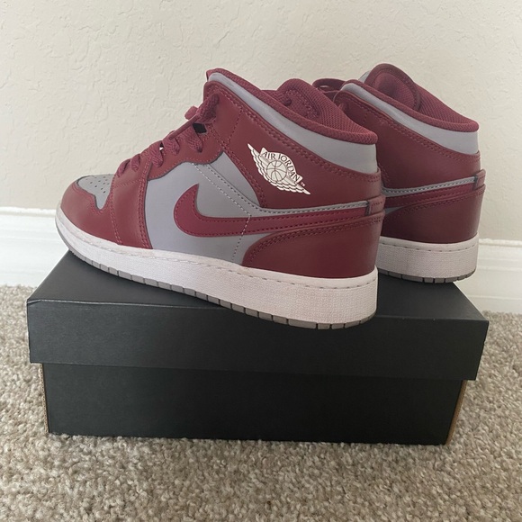 Air Jordans - size 5 youth red & gray - Picture 6 of 6
